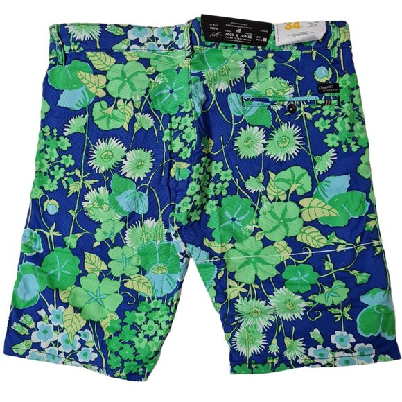 jack and jones men's shorts in green - Picture 2 of 4